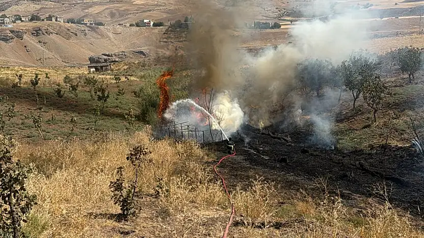 Siirt Havalimanı Civarında Trafo Yangını Fıstık Ağaçlarına Sıçradı