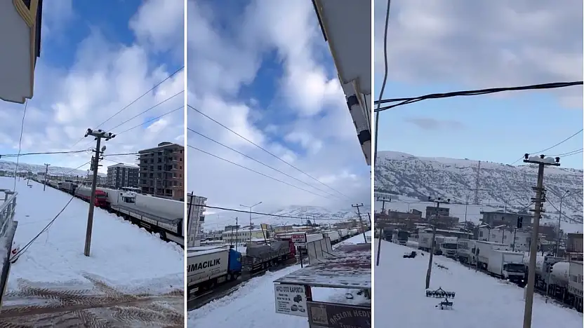 Siirt'in o ilçesinde uluslararası geçişi sağlayan yolda yüzlerce araç tıkandı!
