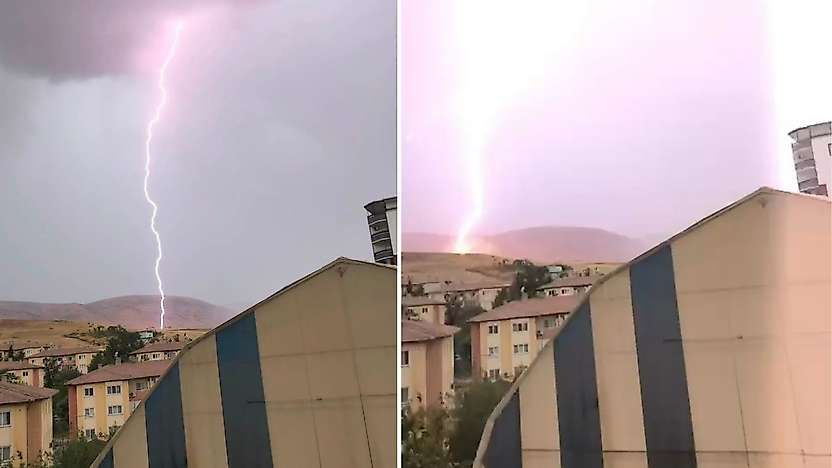 Siirt Kurtalan'da Tarlaya Yıldırım Düştü: O Anlar Kamerada