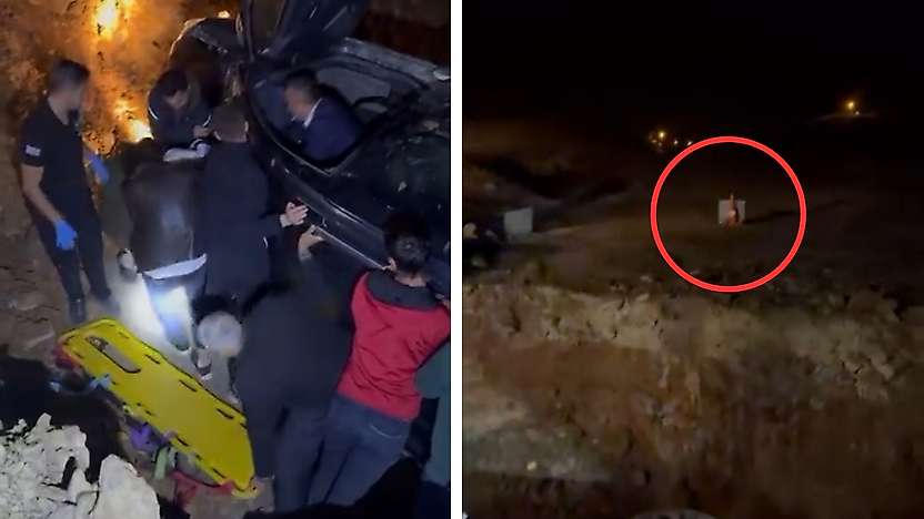 Siirt Pervari'de Menfez Çukuruna Düşen Araçta Anne ve Oğlu Yaralandı