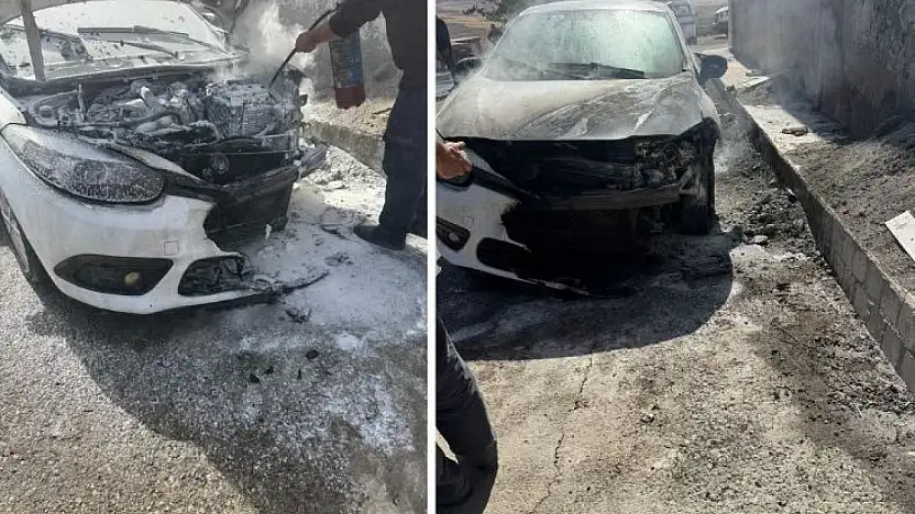 Siirt Sanayisinde Bir Araç Yanarak Kullanılamaz Hale Geldi