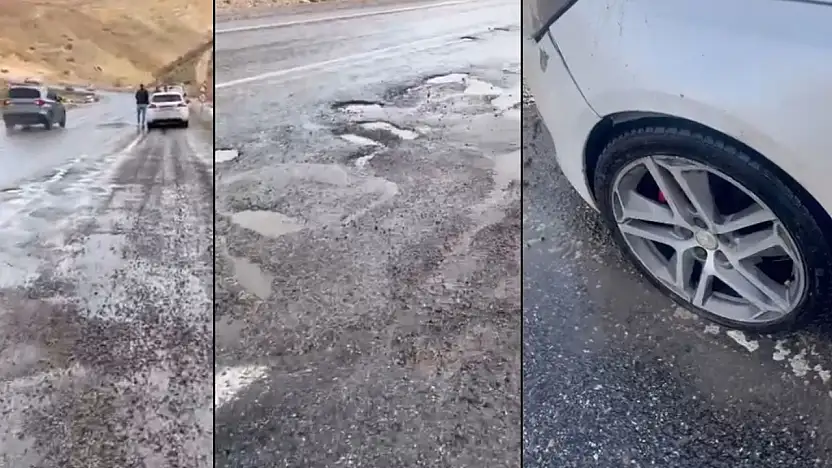 Siirt-Şirvan kara yolundaki bozukluklar sürücüleri mağdur ediyor