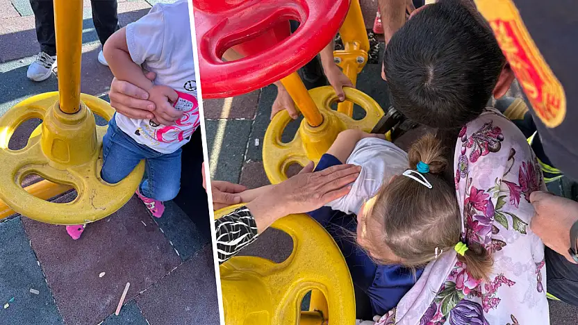 Siirt'te 4 Yaşındaki Küçük Kız Ayağını Oyun Aletine Sıkıştırdı
