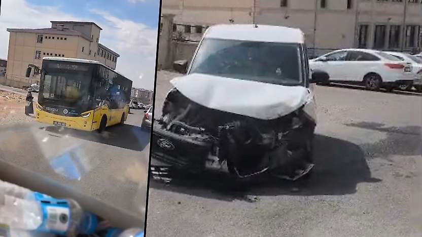 Siirt'te Belediye Otobüsü İle Hafif Ticari Araç Çarpıştı