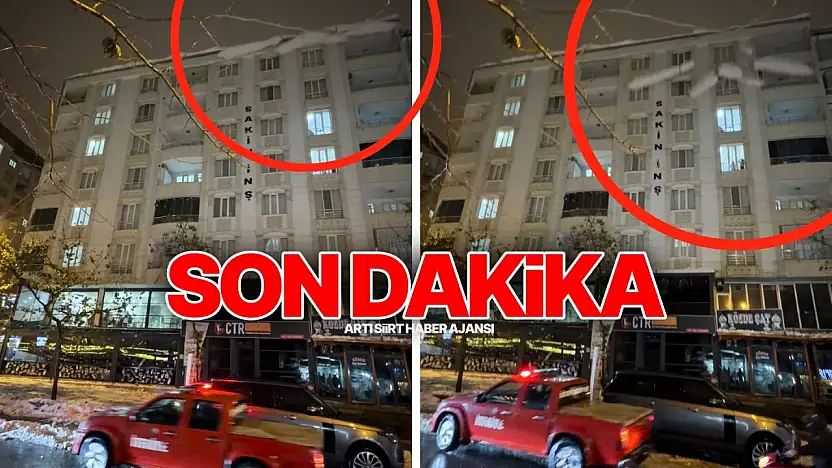 Siirt'te Büyük Bir Gürültüyle Çatıdan Düşen Kar Kütleleri İş Yerlerine Zarar Verdi