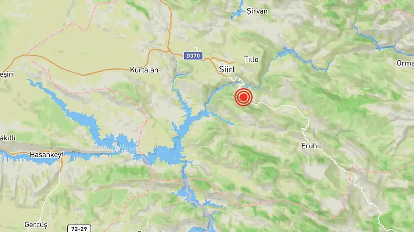 Siirt'te gece yarısı sarsıntı: Merkez üssü Kalender köyü