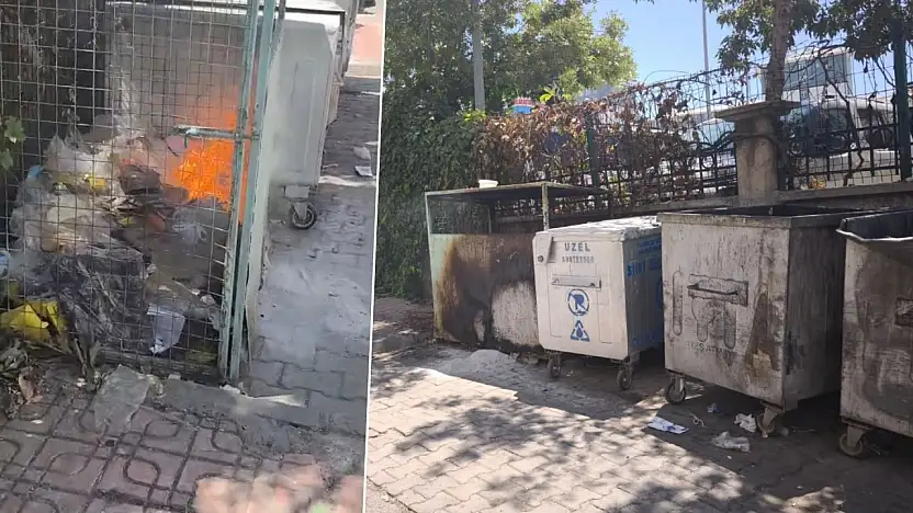 Siirt'te Gelişi Güzel Atılan Köz Ateşi Çöp Konteynerlerini Tutuşturdu