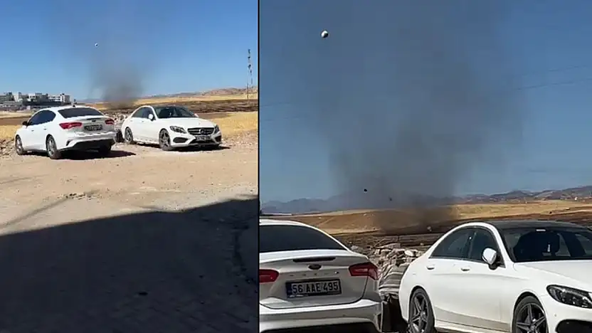 Siirt'te oluşan hortum cep telefonu kamerasına yansıdı!