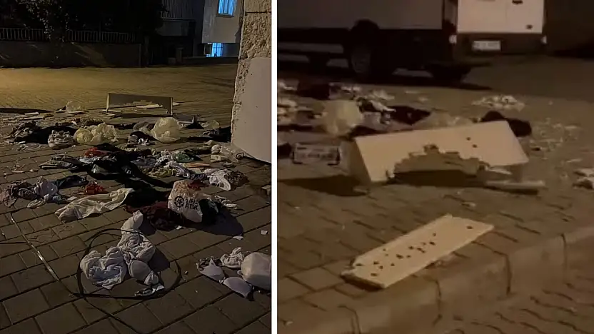 Siirt'te Tehlikeli Olay: Sinirlenen Şahıs Elbise Dolabını Sokaklara Fırlattı