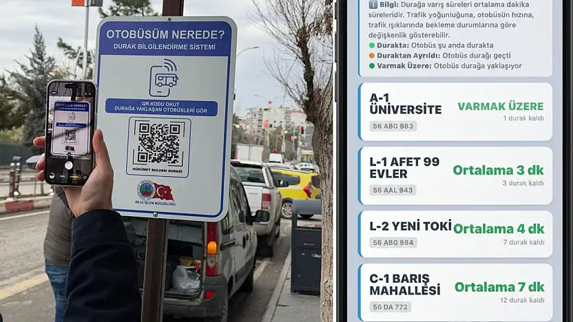 Siirt'te toplu taşımada dijital adım: Canlı durak bilgi sistemi devrede