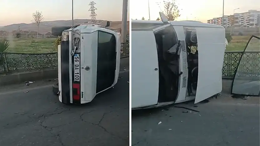 Siirt'te Trafik Kazası! Araç Dönel Kavşakta Yan Yattı 1 Kişi Yaralandı