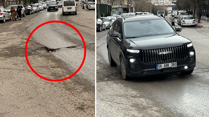 Siirt'te Yoğun Kullanılan Kavşakta Oluşan Çukur Tehlike Saçıyor