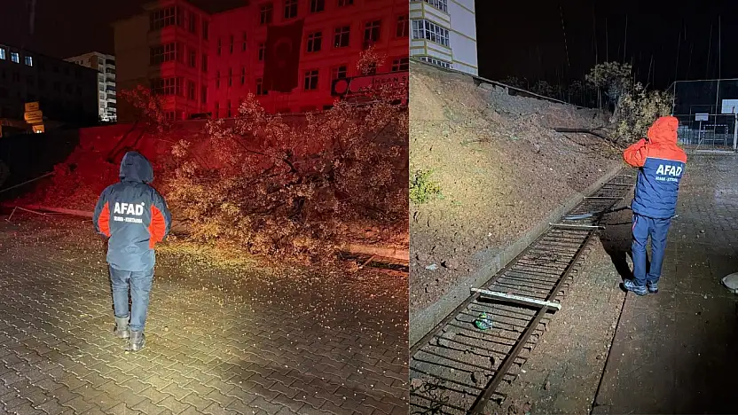 Siirt'te yoğun yağış nedeniyle iki okulun istinat duvarı çöktü, eğitime ara verildi