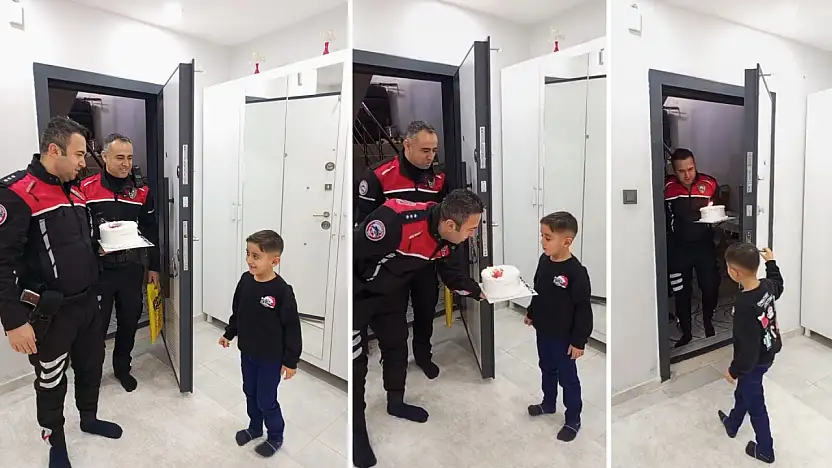 Siirt'te Yunus Polislerinden Minik Muhammed Emin'e Doğum Günü Sürprizi