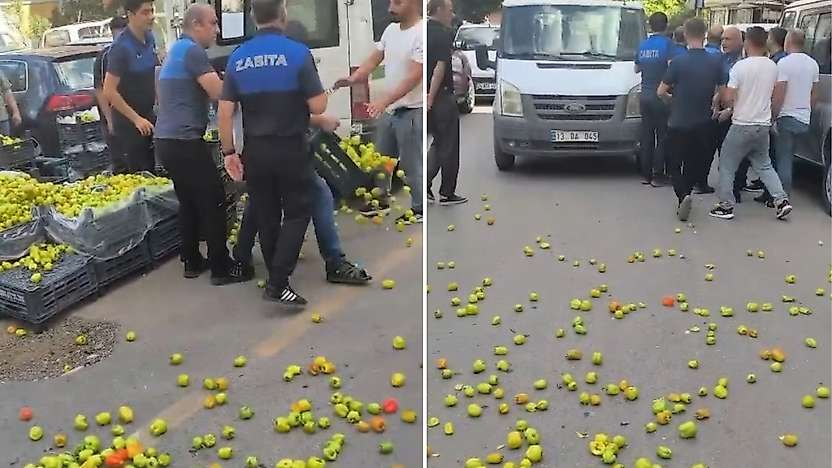Siirt'te Zabıta Denetiminde Gerginlik: Ürünlerini Yola Döktü