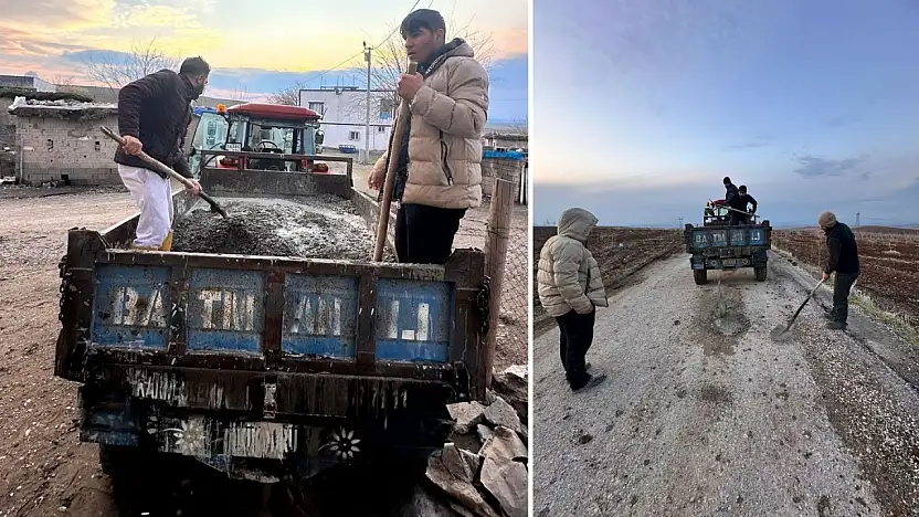 Siirtli köylülerden yol isyanı: Köylüler çukurları kendi imkânlarıyla kapattı