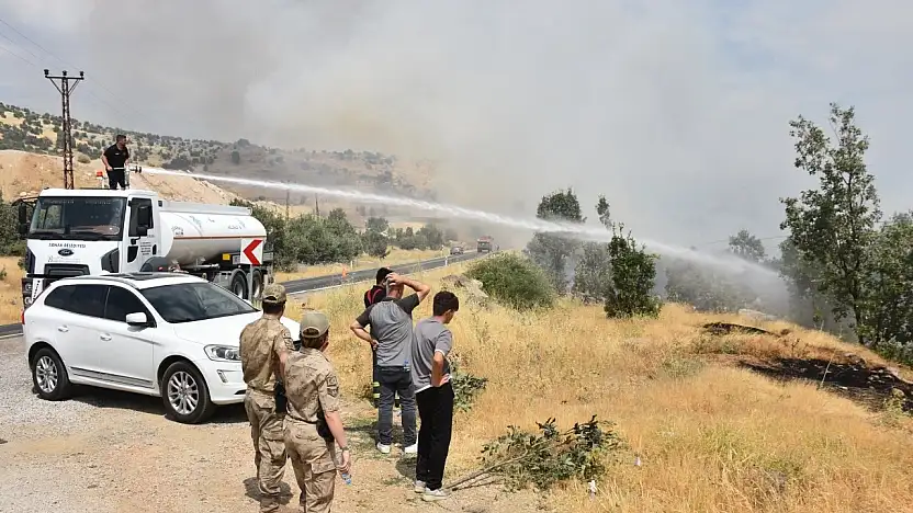 Şırnak-Siirt Kara Yolunda Orman Yangını Kontrol Altına Alındı