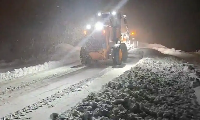 Bitlis- Siirt  yolu yoğun kar yağışı nedeniyle ağır vasıtalara geçici trafik yasağı