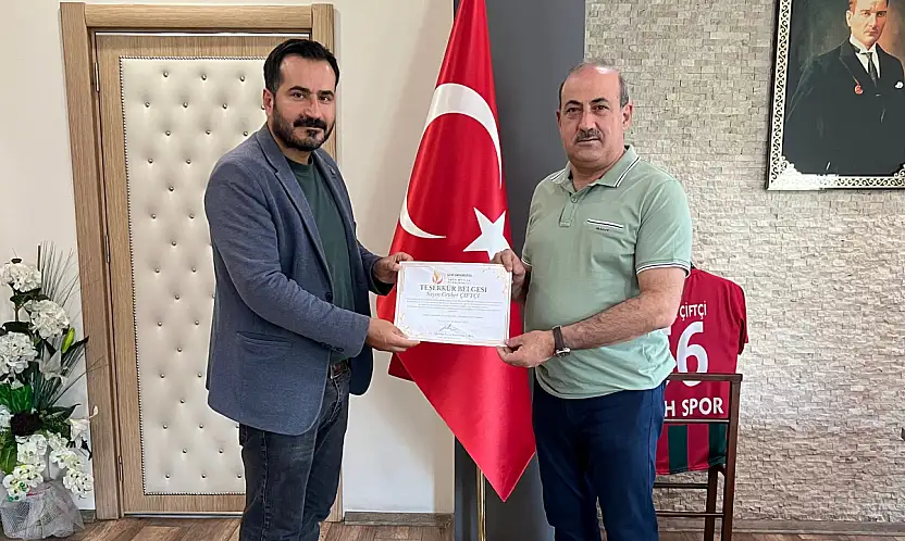Eruh MYO'dan Başkan Cevher Çiftçi'ye Teşekkür Belgesi
