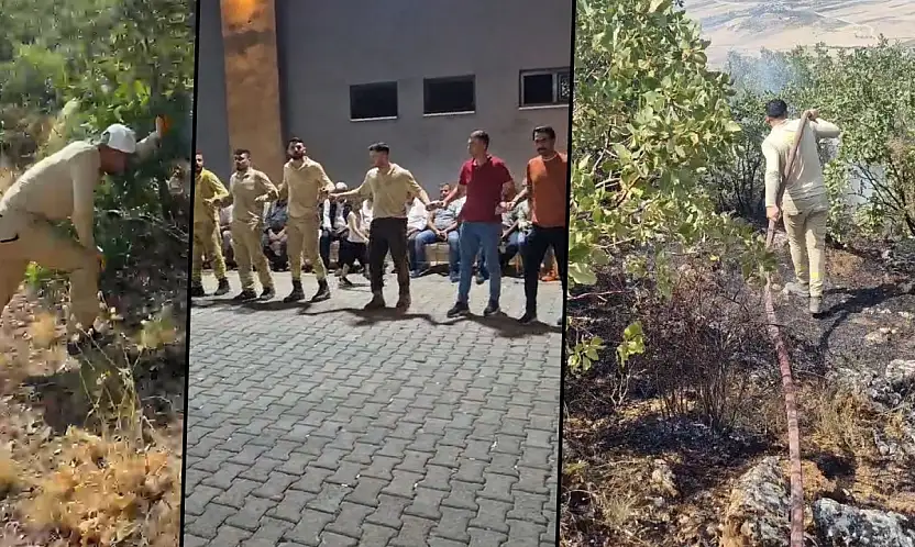 Eruh'ta Yangını Söndürdüler, Ardından Düğünde Halay Çektiler