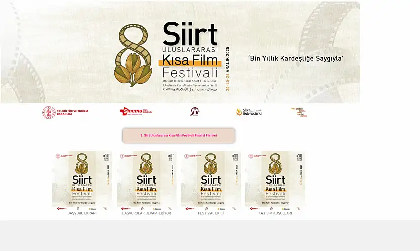 Siirt 8. Uluslararası Kısa Film Festivali'nin Kapanışına Katılacak Sanatçılar Belli Oldu