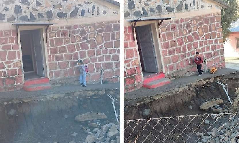 Siirt Baykan'da Anaokulu Merdiven Duvarı Çöktü: Öğrenciler Tedirgin