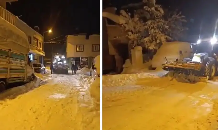 Siirt Eruh'ta Karla Mücadele Gece Boyu Sürdü