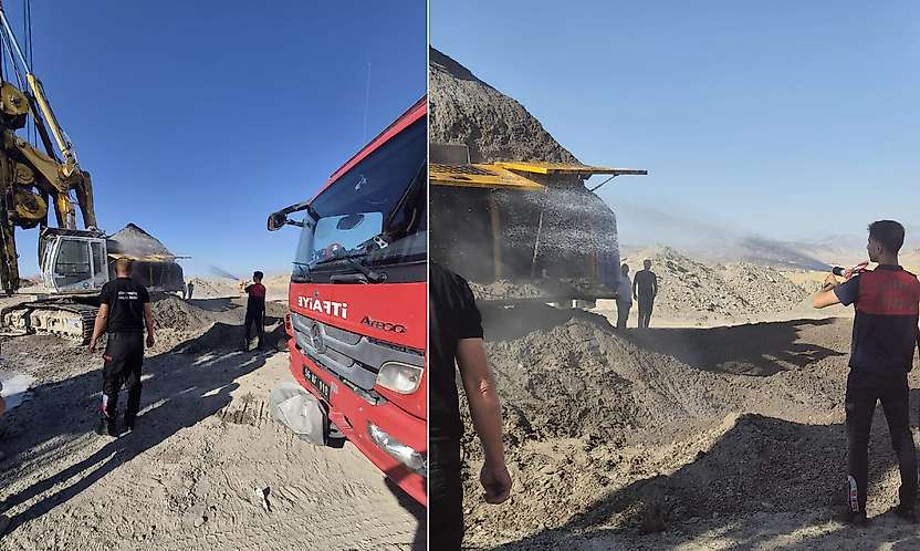 Siirt'in Gökçebağ Beldesinde Kepçe Yandı: Yangın Ekipler Tarafından Kontrol Altına Alındı