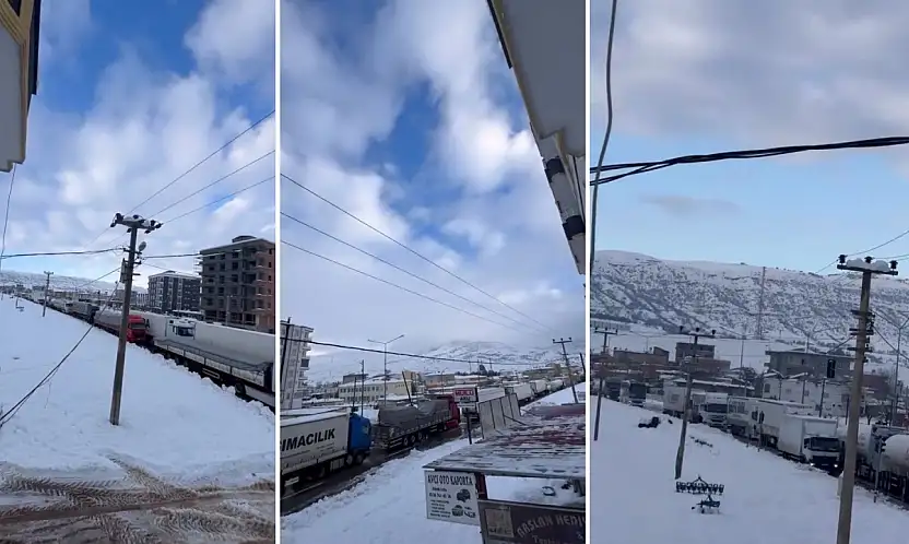 Siirt'in o ilçesinde uluslararası geçişi sağlayan yolda yüzlerce araç tıkandı!