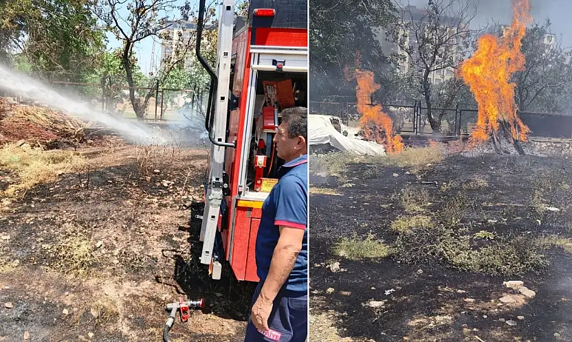 Siirt Kurtalan'da Evin Bahçesinde Çıkan Yangın Büyümeden Söndürüldü