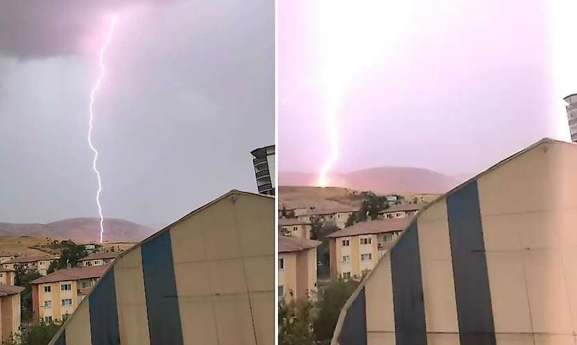 Siirt Kurtalan'da Tarlaya Yıldırım Düştü: O Anlar Kamerada