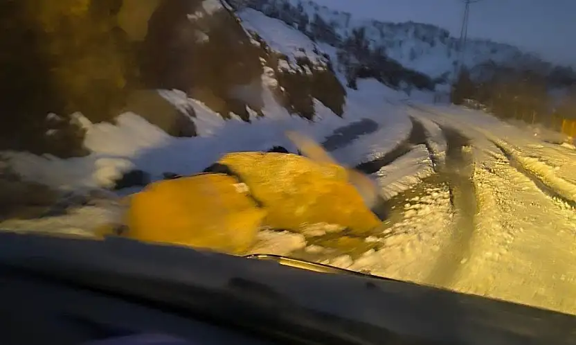 Siirt Şirvan Akgeçit–Yarımtepe–Hürmüz köy yolunda kaya düşmesi