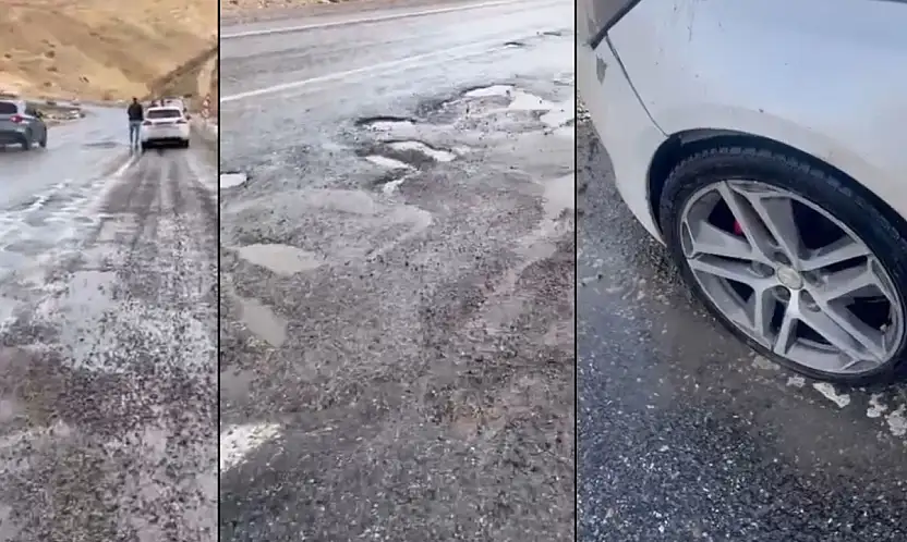 Siirt-Şirvan kara yolundaki bozukluklar sürücüleri mağdur ediyor