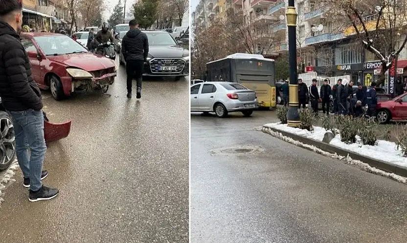 Siirt'te belediye otobüsü ile otomobil çarpıştı