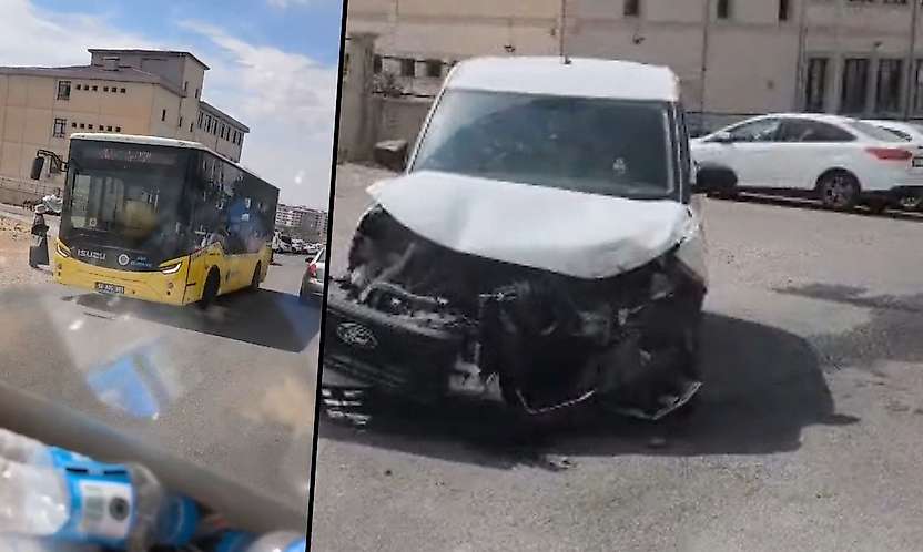 Siirt'te Belediye Otobüsü İle Hafif Ticari Araç Çarpıştı