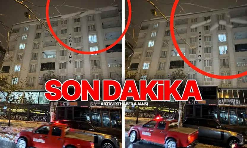 Siirt'te Büyük Bir Gürültüyle Çatıdan Düşen Kar Kütleleri İş Yerlerine Zarar Verdi