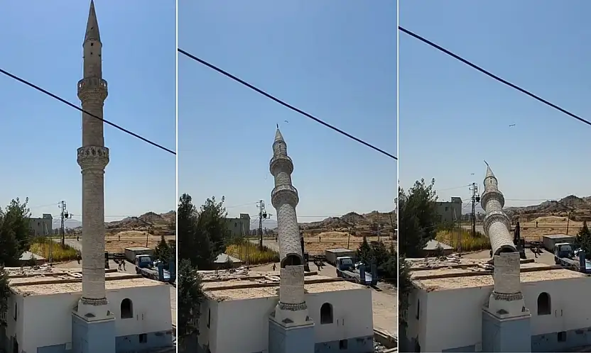 Siirt'te Caminin Minaresi Yıkıldı: O Anlar Kamerada