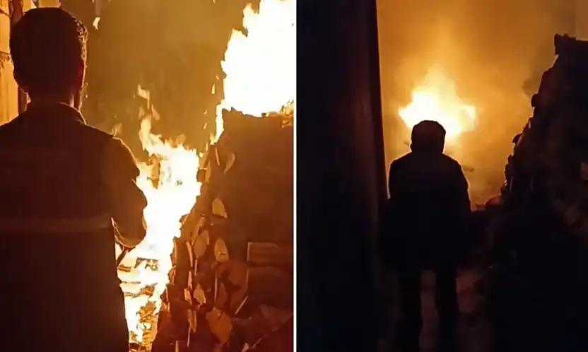 Siirt'te Ev Yangını: Temizlik İşçileri Alevleri Söndürdü