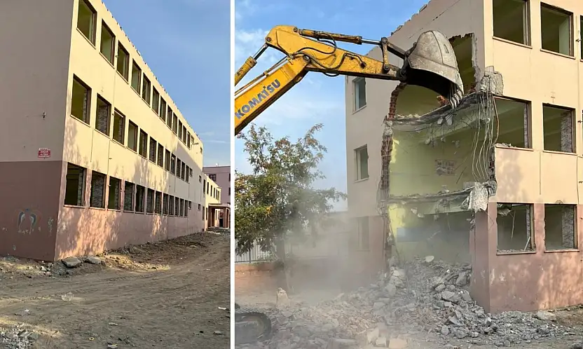 Siirt'te Fatih İlkokulu'nun Yıkımına Başlandı