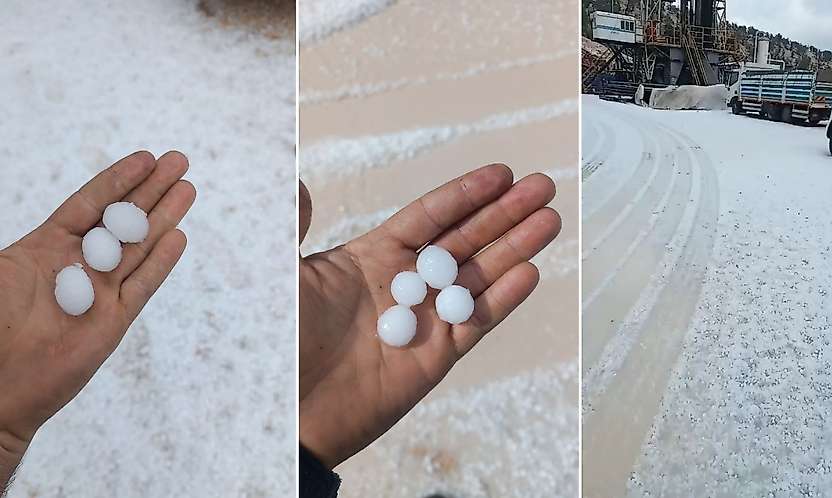 Siirt'te Fındık Büyüklüğünde Dolu Yağdı
