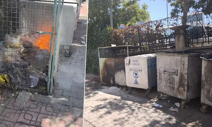 Siirt'te Gelişi Güzel Atılan Köz Ateşi Çöp Konteynerlerini Tutuşturdu