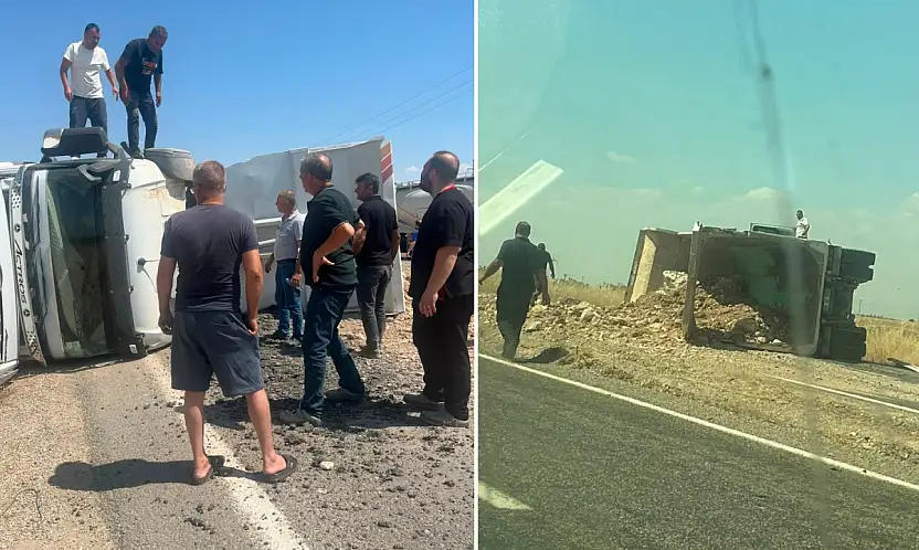 Siirt'te Hafriyat Yüklü Kamyon Devrildi: Sürücü Yaralandı