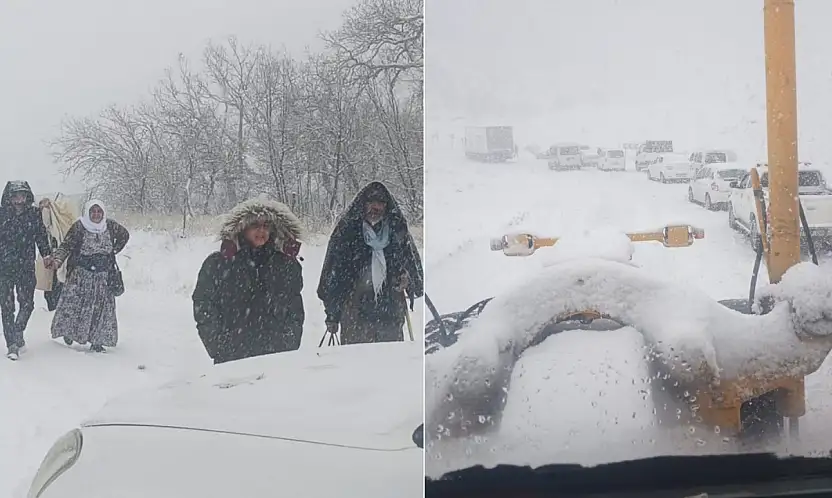Siirt'te Pervari, Eruh ve Şirvan ilçelerinde mahsur kalan araçlar ve vatandaşlar kurtarıldı