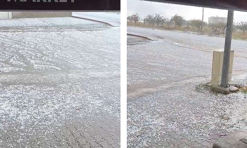 Siirt'te Sağanak Yerini Doluya Bıraktı! Veyselkarani Mahallesi Beyaza Büründü