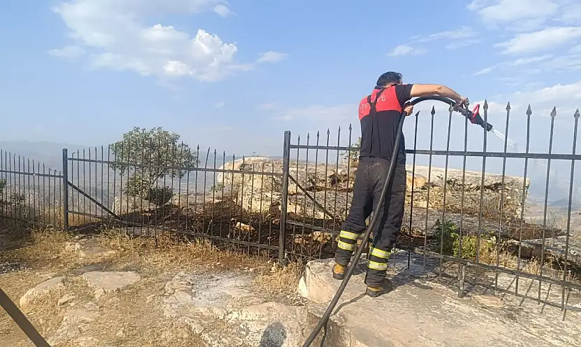 Siirt Tillo Kale Çevresinde Yangın: Ekipler Alevlere Müdahale Ediyor