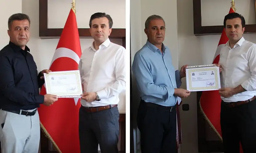 Tillo'da Görev Yeri Değişen İki Personele Başarı Belgesi