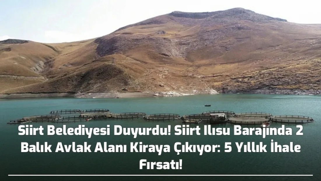 Siirt Belediyesi Duyurdu! Siirt Ilısu Barajında 2 Balık Avlak Alanı Kiraya Çıkıyor: 5 Yıllık İhale Fırsatı!