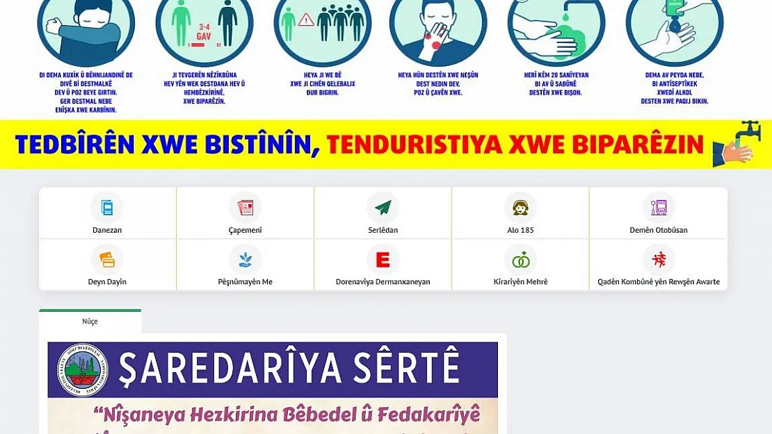 Siirt Belediyesi Resmi İnternet Sitesi Kürtçe Yayına Başladı