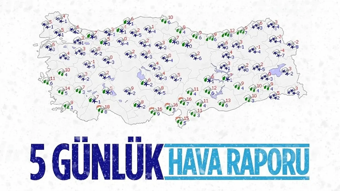 Kar etkisine giren Türkiye'de 5 günlük hava durumu