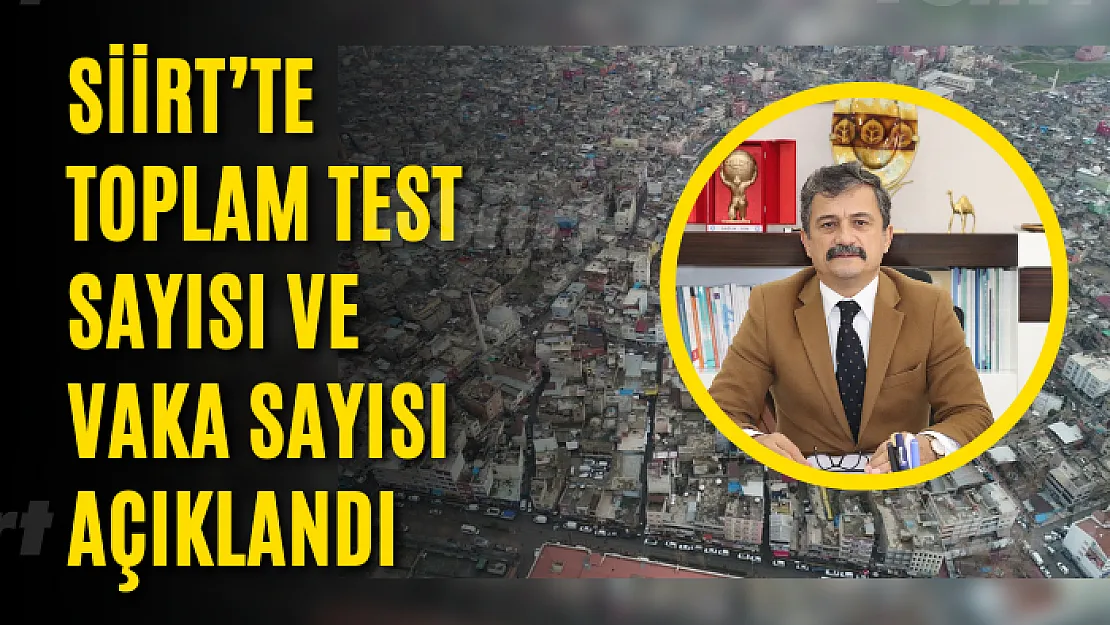 Siirt'te Toplam Test Sayısı Vaka Sayısı Açıklandı